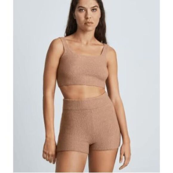 Everlane Tops - NWT Everlane Wool Blend Crop Tank Top Women's XXS Caramel Brown Knit Scoop Neck